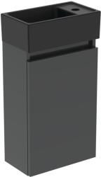 Ideal Standard Eurovit+ 35 cm fali szekrény jobbos mosdóval, matt fekete/magasfényű sötétszürke R0578TI (R0578TI)