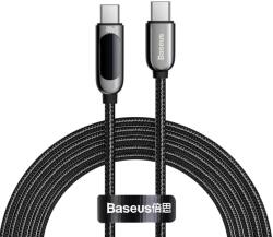 Baseus Display Fast Charging Data Cable USB-C Apa - USB-C Apa 2.0 Adat és Töltőkábel - Fekete 2m