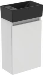 Ideal Standard Eurovit+ 35 cm fali szekrény balos mosdóval, matt fekete/magasfényű fehér R0579WG (R0579WG)
