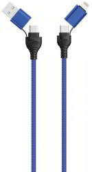 2GO USB-C/USB-A Apa - USB-C/Lightning Apa iPhone Töltő Kábel - Kék 1, 2m