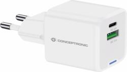 Conceptronic ALTHEA15W GaN USB-A / USB-C Hálózati töltő Adapter 20W - Fehér (ALTHEA15W)