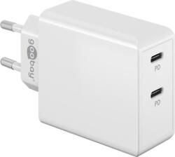 Goobay 61758 2x USB-C Hálózati töltő - Fehér (36W) (61758)