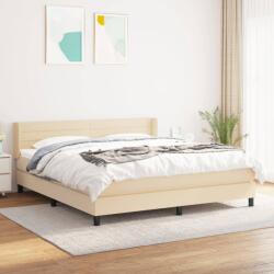 vidaXL krémszínű szövet rugós ágy matraccal 160 x 200 cm (3129806)