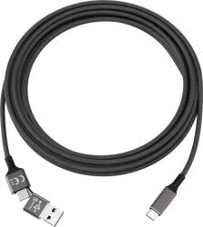 Smrter SPEEDY USB-C/USB-A Apa - USB-C Apa 2.0 Adat és Töltőkábel - Fekete 1m