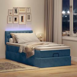 vidaXL sötétkék bársony ottomán ágy matraccal & LED-ek 80 x 200 cm (3312660)