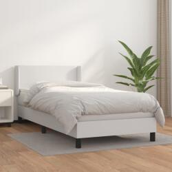 vidaXL fehér műbőr rugós ágy matraccal 100 x 200 cm (3130644)