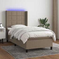 vidaXL tópszínű szövet rugós és LED-es ágy matraccal 90x190 cm (3138281)
