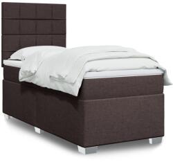 vidaXL sötétbarna szövet rugós ágy matraccal 90 x 200 cm (3290374)