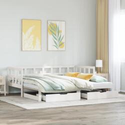 vidaXL fehér kihúzható heverő fiókokkal matrac nélkül 80 x 200 cm (3302210)