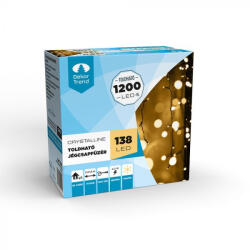 Crystalline Toldható LED Jégcsapfüzér - 2, 0x0, 9 m 138 db meleg Fehér LED-del, Fekete Kábellel