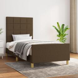 vidaXL sötétbarna szövet ágykeret matrac nélkül 90x200 cm (3125028)