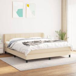 vidaXL krémszínű szövet rugós ágy matraccal 180 x 200 cm (3126266)