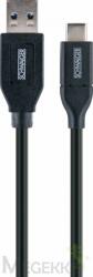 SCHWAIGER USB-A Apa - USB-C Apa Adat- és Töltőkábel 0.5m - Fekete