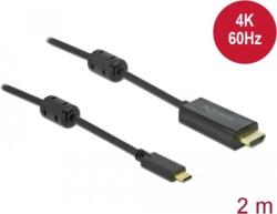 Delock 85970 Aktív USB-C - HDMI 4K 60Hz Kébel 2m - Fekete (85970)