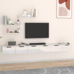 vidaXL 2 db magasfényű fehér szerelt fa faliszekrény 102 x 30 x 20 cm (3115904)
