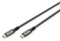 ASSMANN DB-300443 USB-C Apa - USB-C Apa 4.0 Adat és Töltő Kábel - Fekete 1m (DB-300443-010-S)
