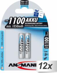 ANSMANN NiMH Micro AAA 1100 mAh Újratölthető elem (12x2/csomag) (5035222)