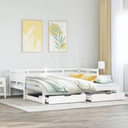 vidaXL fehér kihúzható heverő fiókokkal matrac nélkül 90 x 200 cm (3302232)
