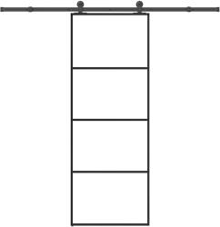 vidaXL ESG üveg és alumínium tolóajtó fémszerelvény-szettel 76x205 cm (3332863)