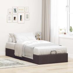 vidaXL Ottomán sötétbarna szövet ágykeret matrac nélkül 100x200 cm (3310857) - vidaxl