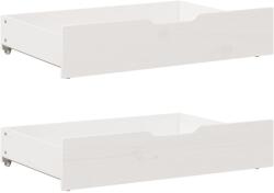 vidaXL 2 db fehér tömör fenyőfa ágy alatti fiók 85 x 55 x 17 cm (850927)