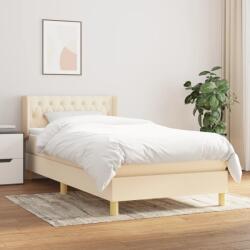 vidaXL krémszínű szövet rugós ágy matraccal 90 x 200 cm (3130486)