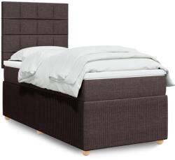 vidaXL sötétbarna szövet rugós ágy matraccal 90 x 200 cm (3294242)