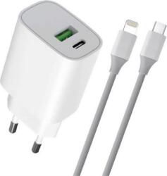 Blautel 4-OK USB-C / USB-A Hálózati töltő + Lightning kábel - Fehér (20W) (CVPDCI)