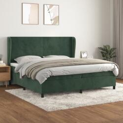 vidaXL sötétzöld bársony rugós ágy matraccal 200x200 cm (3129114)