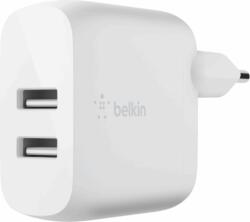 Belkin Hálózati 2xUSB-A töltő 24W Fehér (WCB002VFWH)