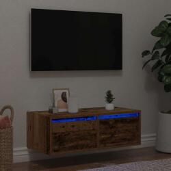 vidaXL TV szekrény LED világítással régi fa 75x35, 5x25 cm (860236)