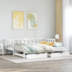 vidaXL fehér kihúzható heverő fiókokkal matrac nélkül 90 x 200 cm (3302190)