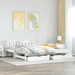 vidaXL fehér kihúzható heverő fiókokkal matrac nélkül 80 x 200 cm (3302220)