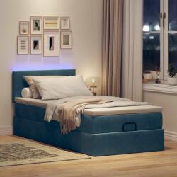 vidaXL sötétkék bársony ottomán ágy matraccal & LED-ek 80 x 200 cm (3312516)