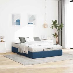 vidaXL Ottomán kék szövet ágykeret matrac nélkül 140 x 190 cm (3310881) - vidaxl
