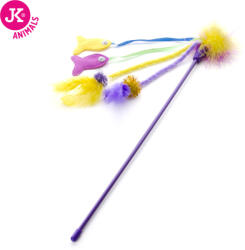 JK 58761 macska játék halak + tollak pálcán 40cm