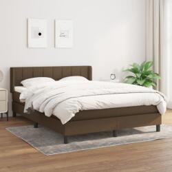 vidaXL sötétbarna szövet rugós ágy matraccal 140 x 200 cm (3129716)