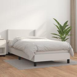 vidaXL fehér műbőr rugós ágy matraccal 100 x 200 cm (3130704)