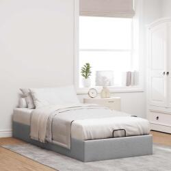 vidaXL Ottomán világosszürke szövet ágykeret matrac nélkül 90x190 cm (3310840) - vidaxl