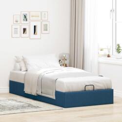 vidaXL Ottomán ágykeret matrac nélkül 90x200 cm kék szövet (3310853)