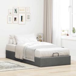 vidaXL Ottomán sötétszürke szövet ágykeret matrac nélkül 90x190 cm (3310841) - vidaxl