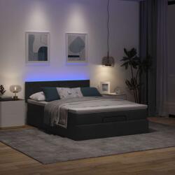 vidaXL Ottomán ágy matraccal & LED-ek Fekete 140x200 cm szövet (3312231)