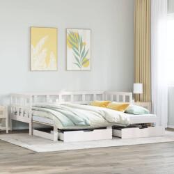 vidaXL fehér kihúzható heverő fiókokkal matrac nélkül 90 x 200 cm (3302208) - vidaxl