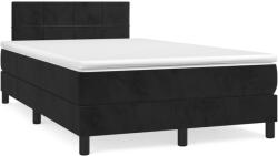 vidaXL fekete bársony rugós ágy matraccal 120x190 cm (3269839)
