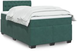 vidaXL sötétzöld bársony rugós ágy matraccal 120 x 200 cm (3286291)