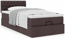 vidaXL Ottomán ágy matraccal sötétbarna 90x200 cm szövet (3311514)