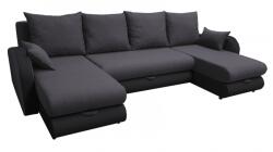  Beta új u sarokülő, steppelt szürke - kékes szürke