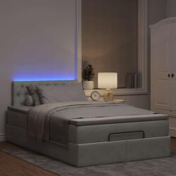 vidaXL világosszürke bársony ottomán ágy matraccal & LED-ek 120x190cm (3312680)