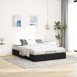 vidaXL Ottomán fekete szövet ágykeret matrac nélkül 140x200 cm (3310884)