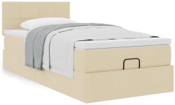 vidaXL Ottomán ágy matraccal krém 90x200 cm szövet (3311433)